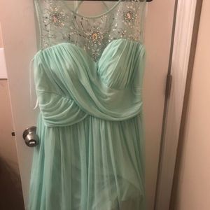 Teal prom dress